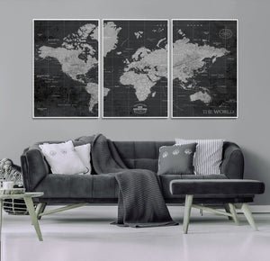 World Map Canvas Print – Detailed Map of the World Wall Art