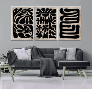 Canvas Print Wall Art Abstract Art Boho, Framed Boho Art