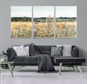 Wildflower Field Wall Art Canvas | Nature-Inspired Landscape