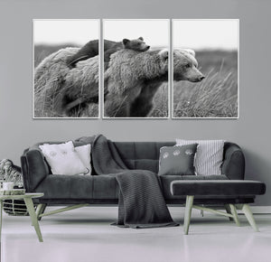 Bear and Cub Wall Art Canvas | 399 Bear Cub
