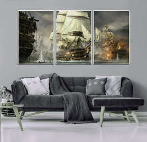 Pirate Ship War Wall Art Canvas Print