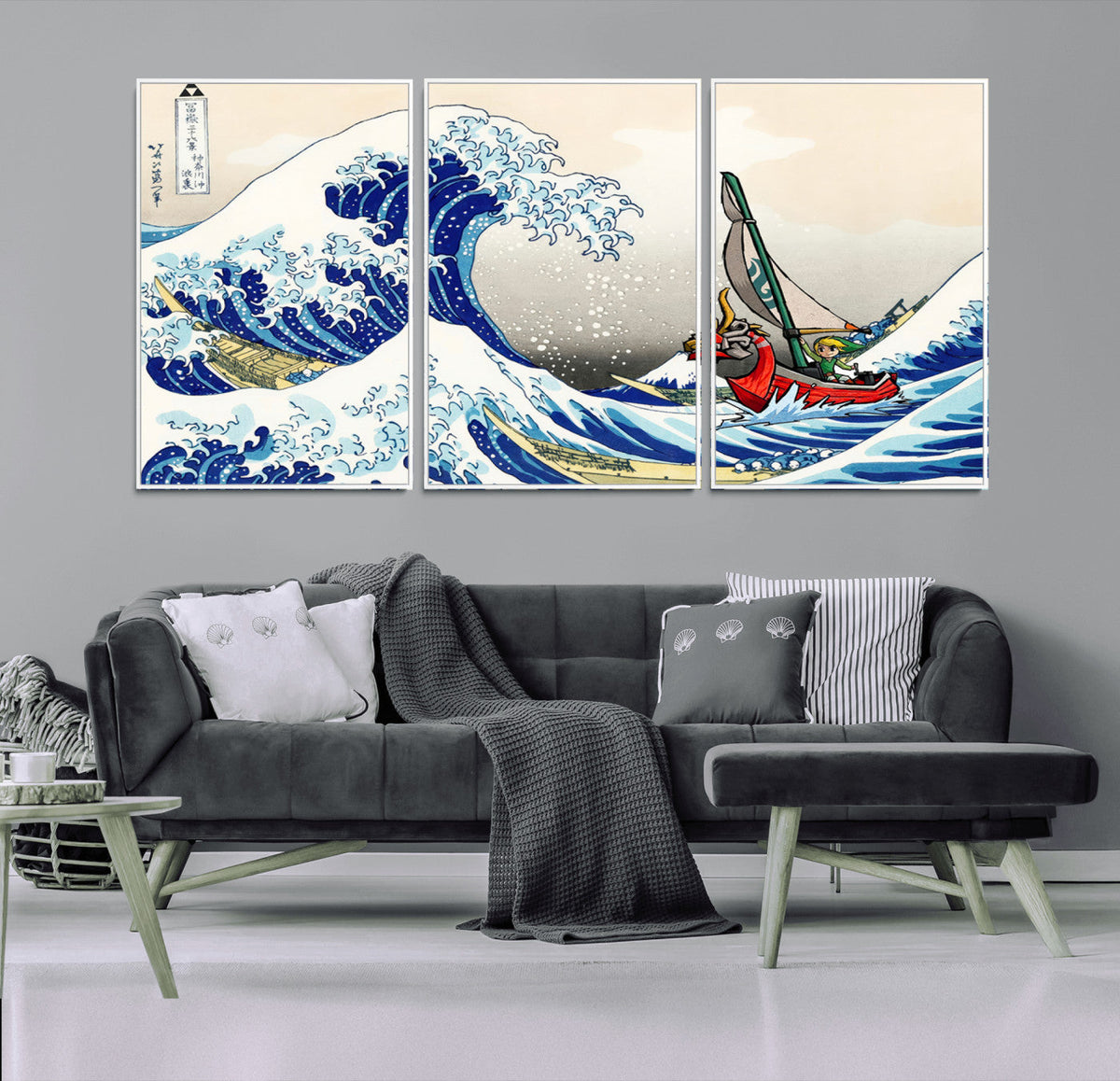Katsushika Hokusai Kanagawa Giant Wave Wall Art Canvas Print