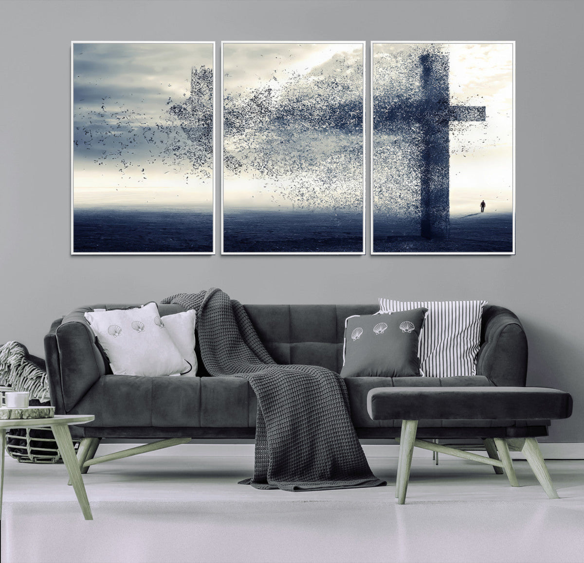 Jesus and the Fading Cross Wall Art Print – Symbol of Faith,