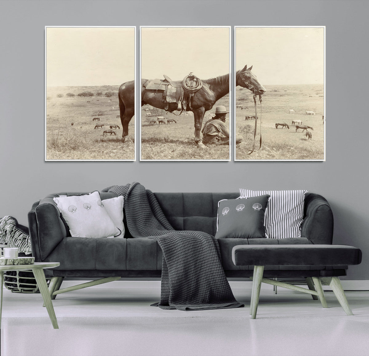 Cowboy Wall Art - Western Horse Canvas Print - Vintage