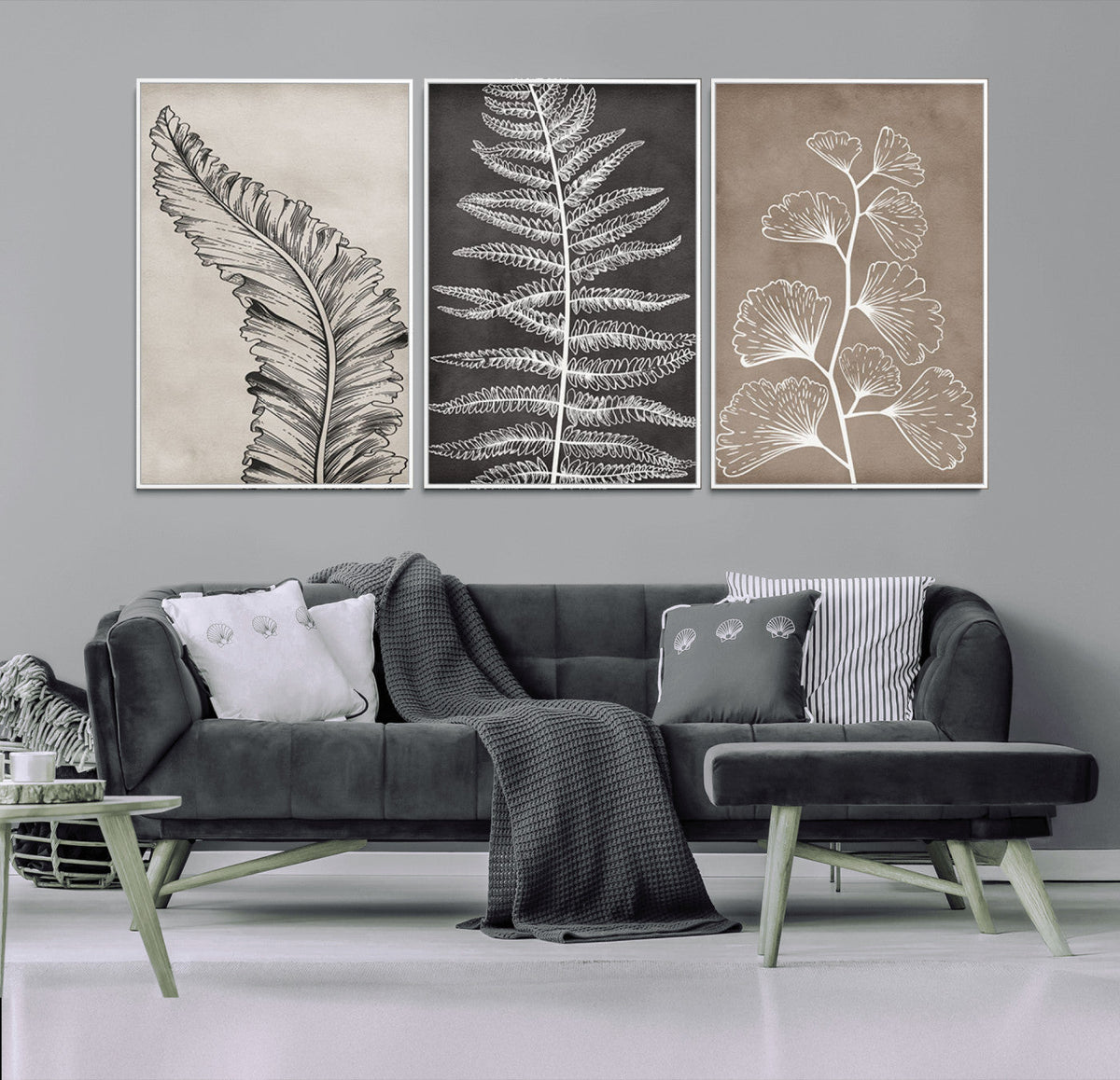 Minimalist Botanical Wall Art Canvas Print, Framed and Ready