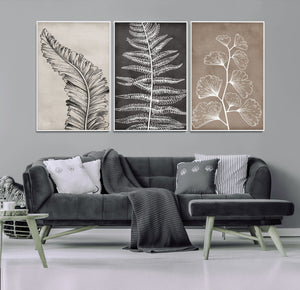 Minimalist Botanical Wall Art Canvas Print, Framed and Ready