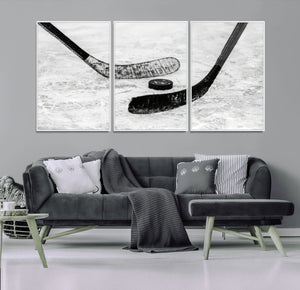 Winter Ice Hockey Sport Canvas Wall Art Print - Hockey Wall