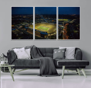Michigan Stadium Night Game Wall Art – Sports Arena Aerial