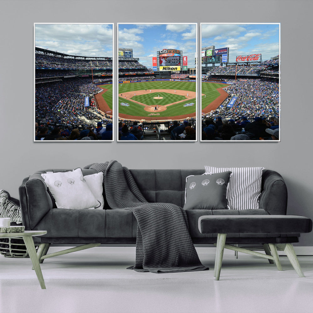 New York Mets Baseball Team Print - Citi Field Stadium Wall