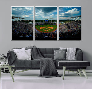 3-Panel Kauffman Stadium Wall Art Print | Large Kansas City