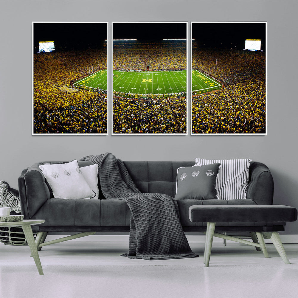 Stadium in Michigan Wall Art Canvas Print, Framed American