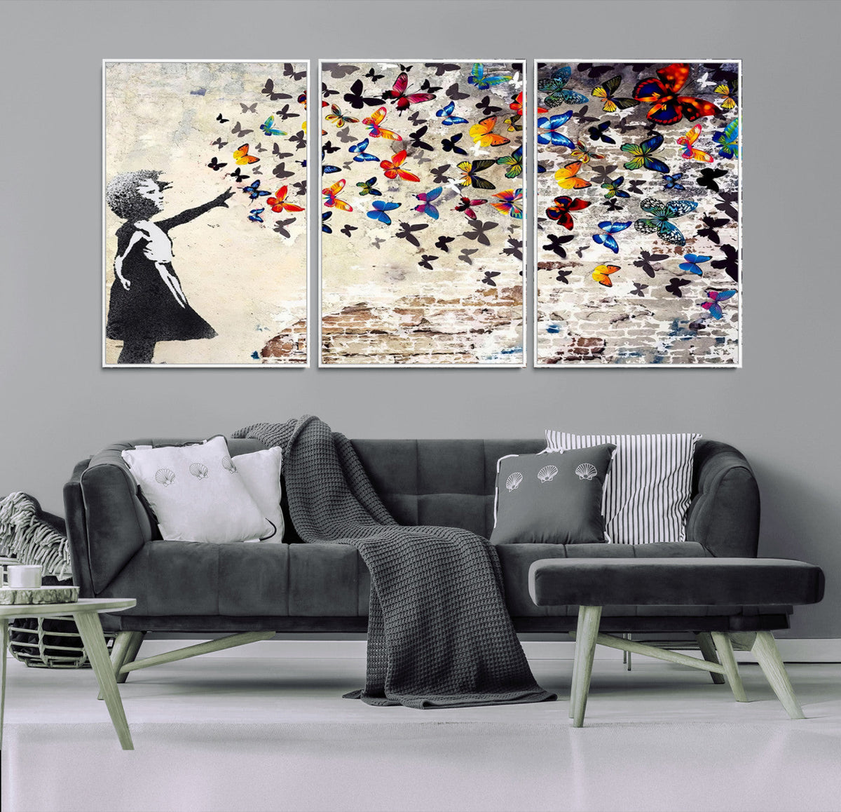 Banksy Graffiti Wall Art Canvas Print: Girl Releasing