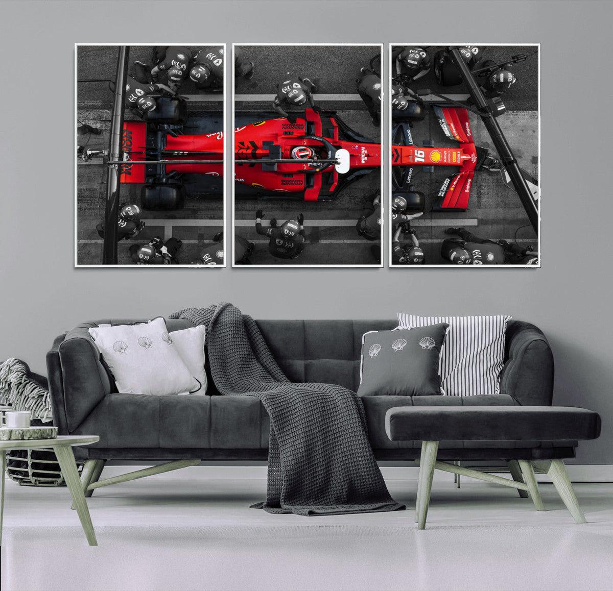 Ferrari Pit Stop Canvas Wall Art – Precision and Speed