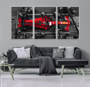 Ferrari Pit Stop Canvas Wall Art – Precision and Speed