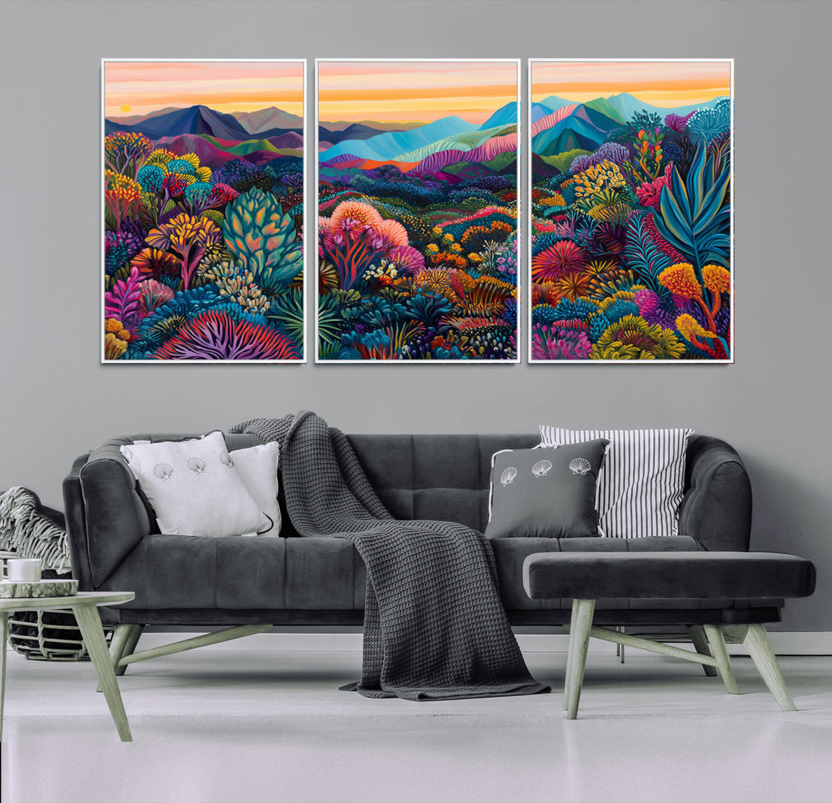 Colorful Abstract Landscape Wall Art Print Canvas - Vibrant