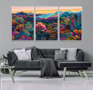 Colorful Abstract Landscape Wall Art Print Canvas - Vibrant