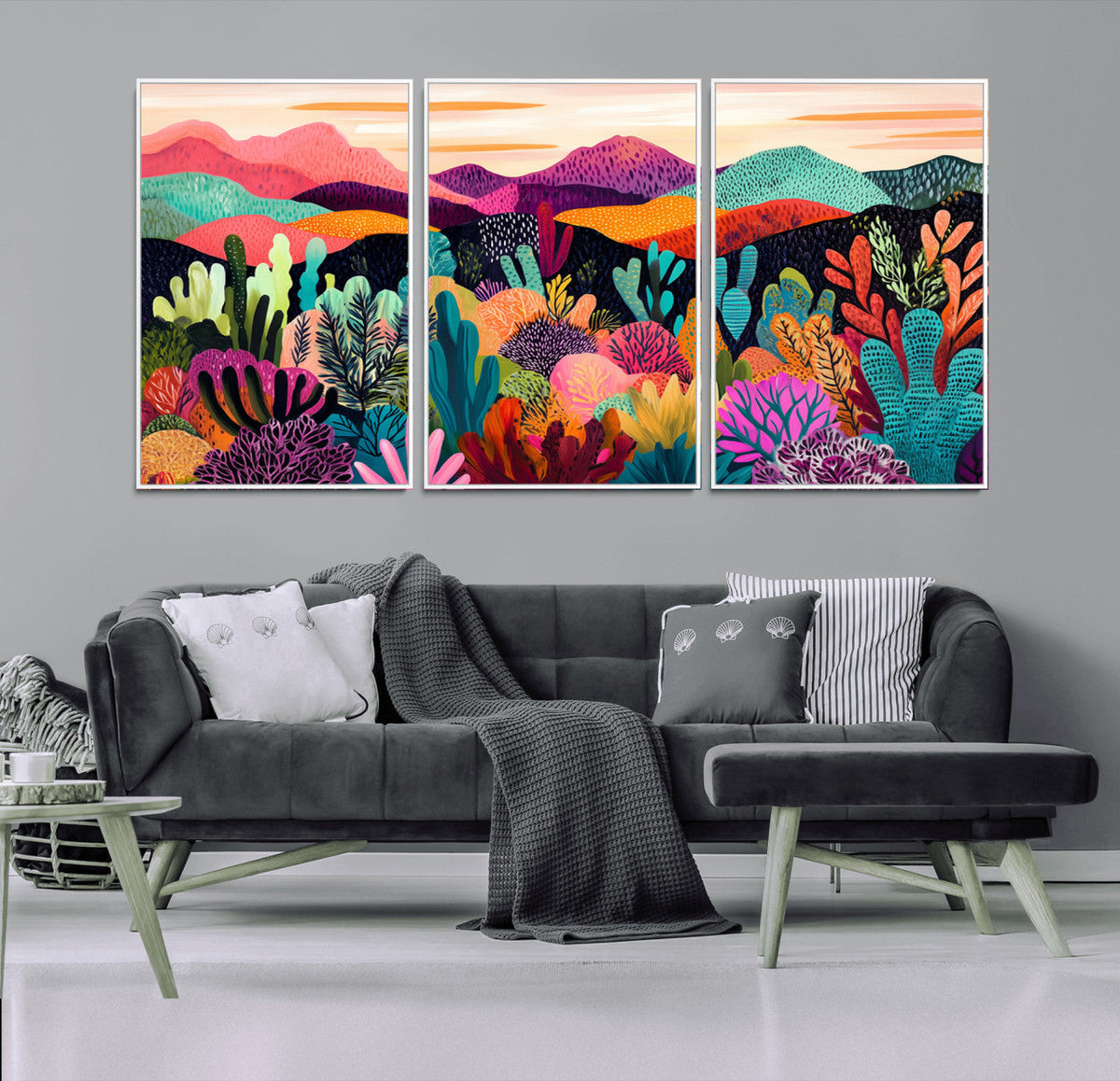 Abstract Kusama Print - Landscape Canvas Wall Art Print -