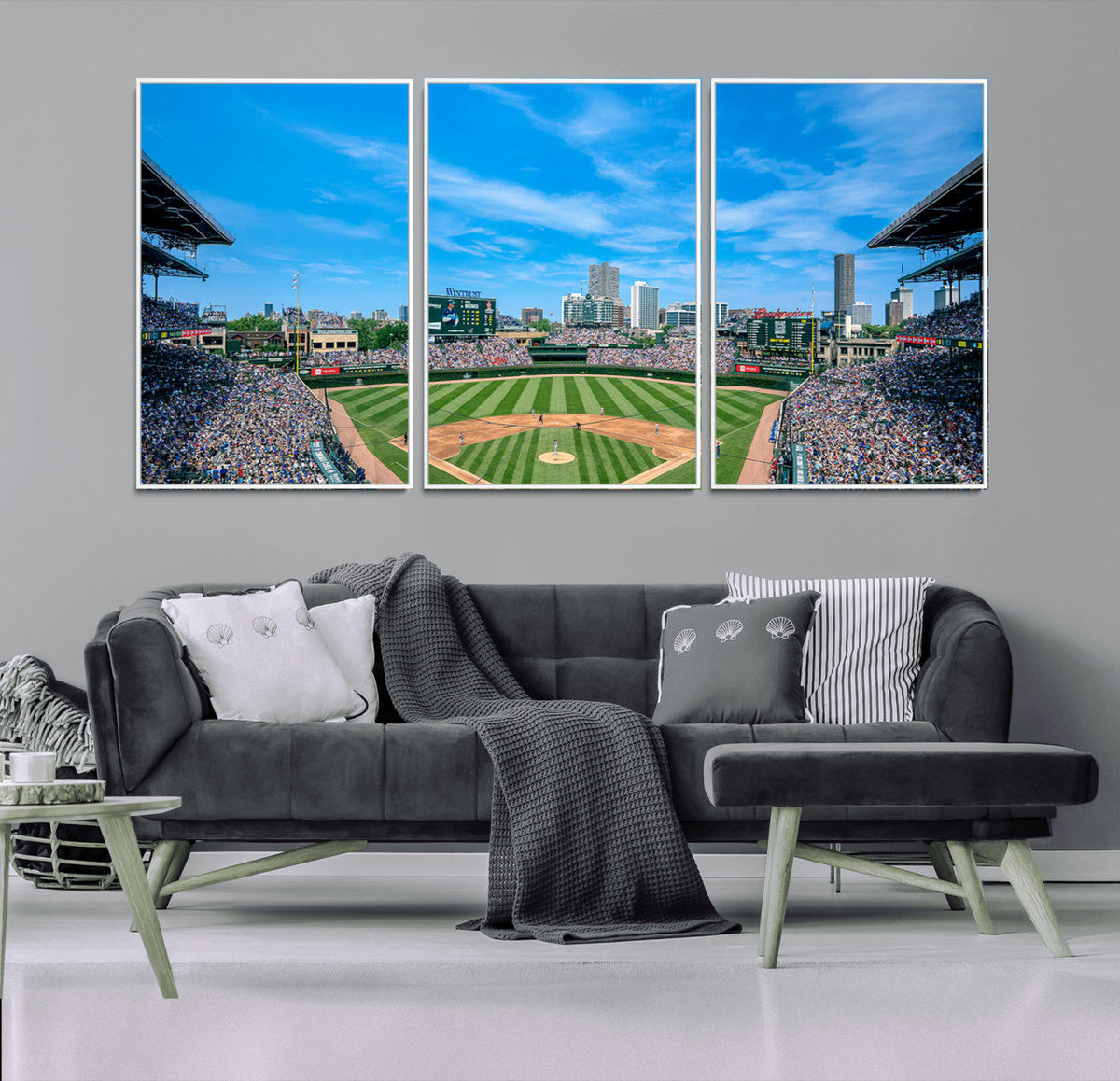 Wrigley Field Chicago Cubs Panoramic Art Multi-Piece Canvas