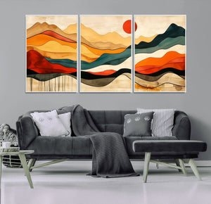 Mid Century Wall Art Print  - Abstract Woodland Print -