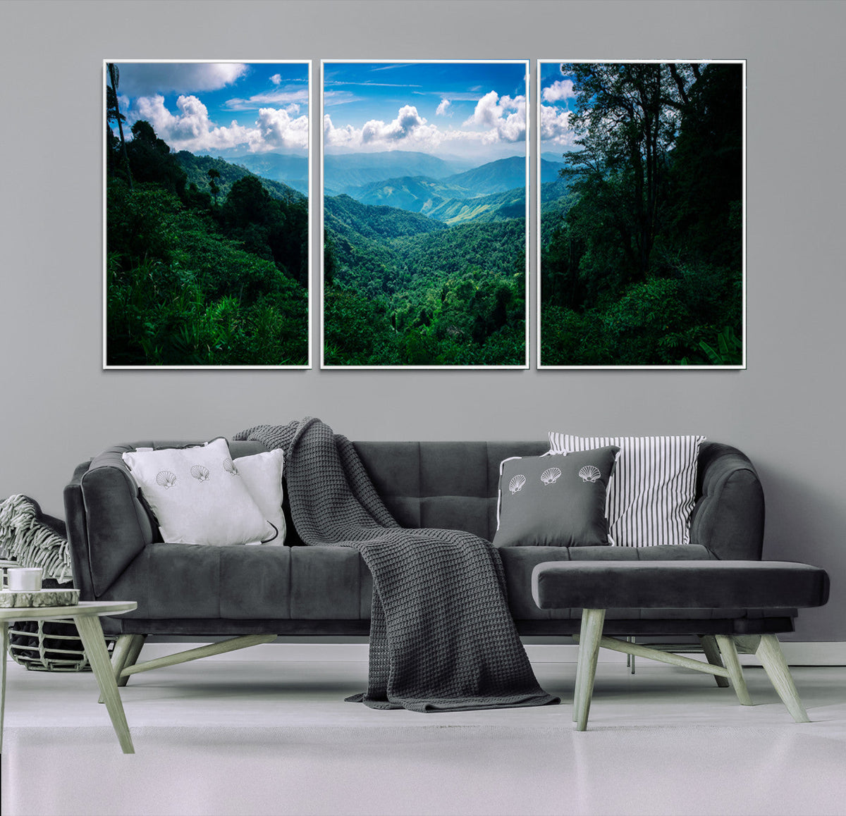 Tropical Jungle Wall Art Canvas Print – Framed Lush Valley