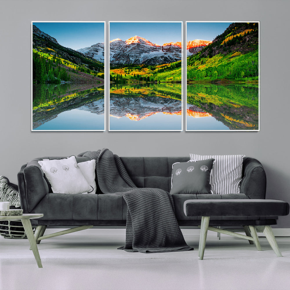 Majestic Snow-Capped Peaks Wall Art Canvas Print, Vibrant