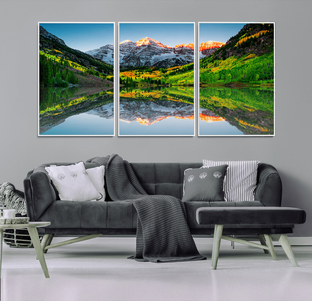 Majestic Snow-Capped Peaks Wall Art Canvas Print, Vibrant