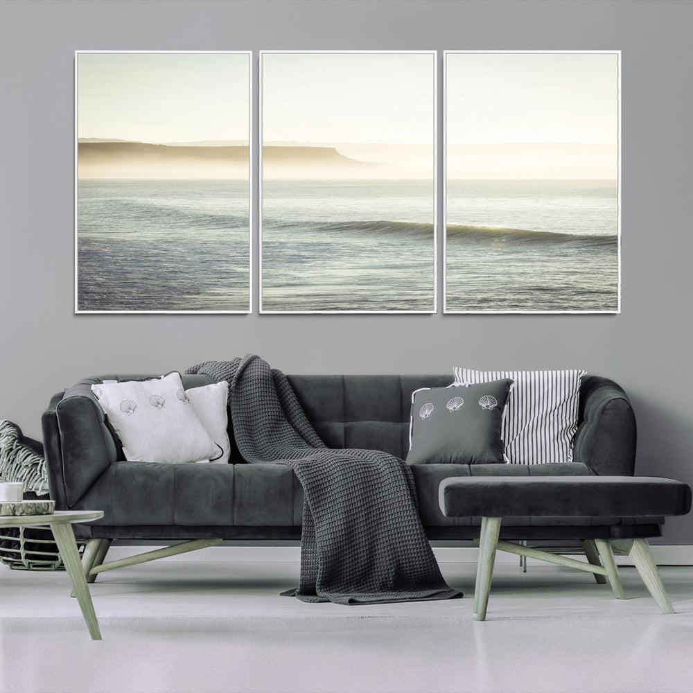 Coastal Cliffs Wall Art Canvas Print – Misty Ocean Seascape