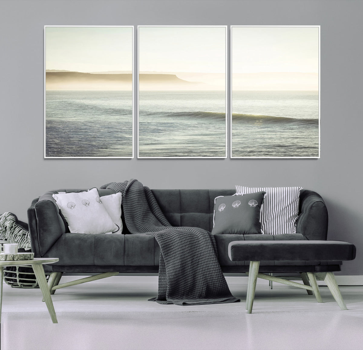 Coastal Cliffs Wall Art Canvas Print – Misty Ocean Seascape