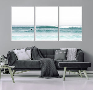 Surfing Wall Art Canvas Print – Framed Ocean Waves