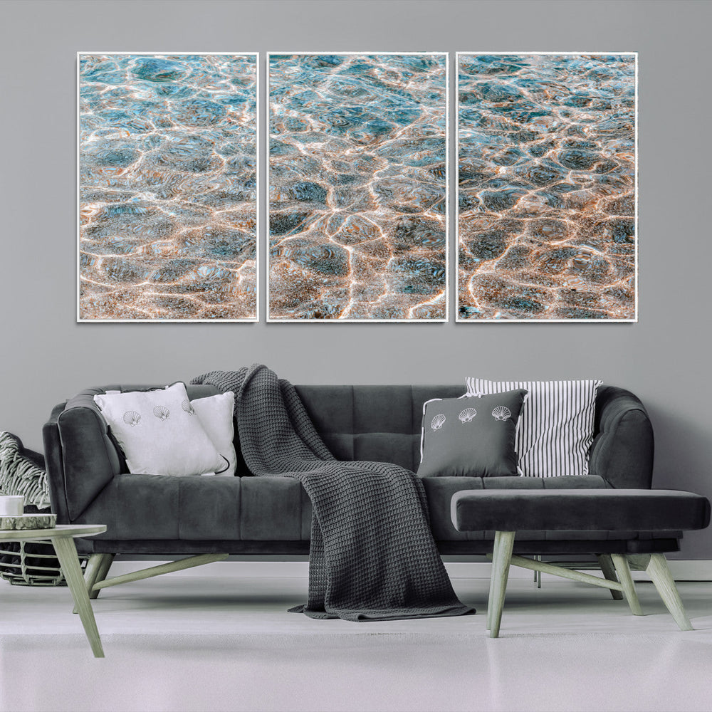 Clear Water Wall Art Canvas Print – Framed Sunlit Ocean