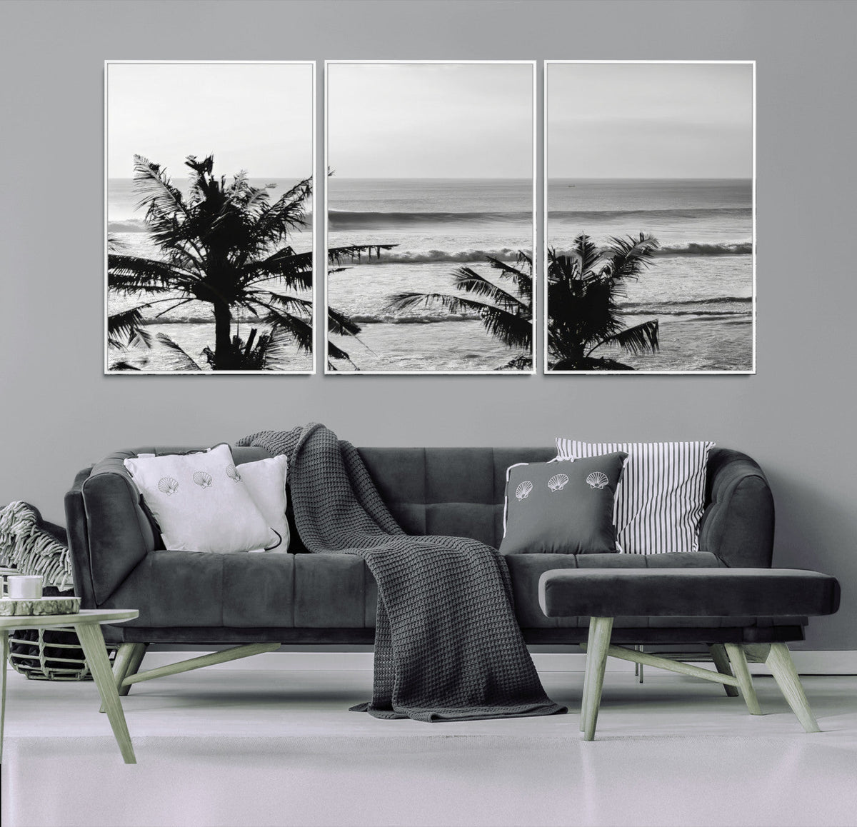Tropical Coastline Wall Art Canvas Print – Framed Palm Trees