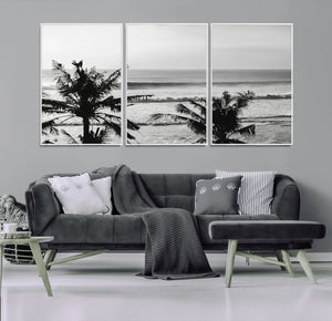 Tropical Coastline Wall Art Canvas Print – Framed Palm Trees
