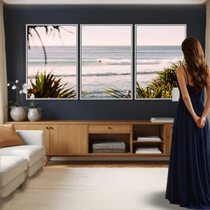 Ocean Surfer Wall Art Canvas Print – Framed Coastal Surf Art