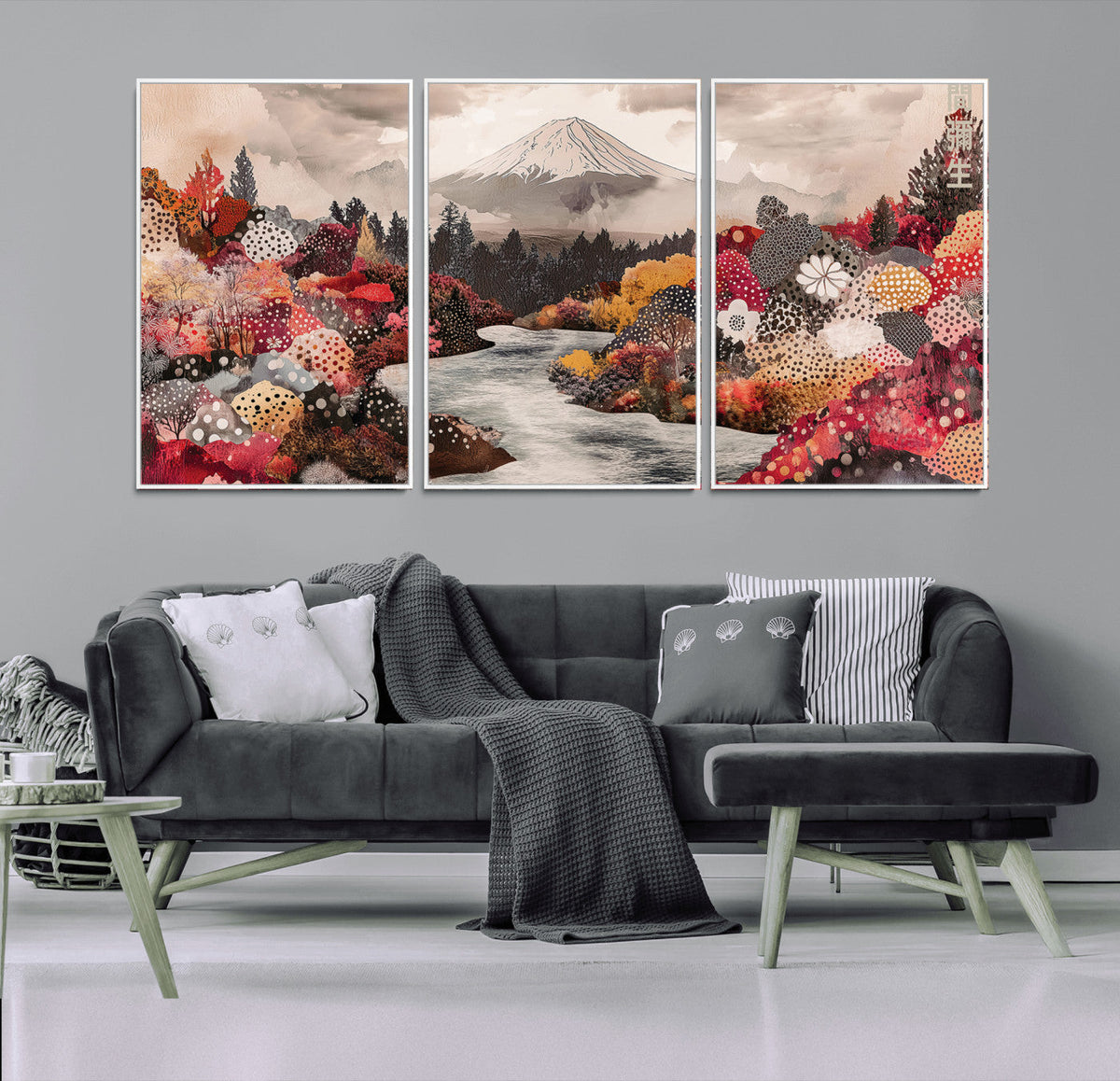 Mountain Wall Art Canvas Print – Framed Autumn Forest