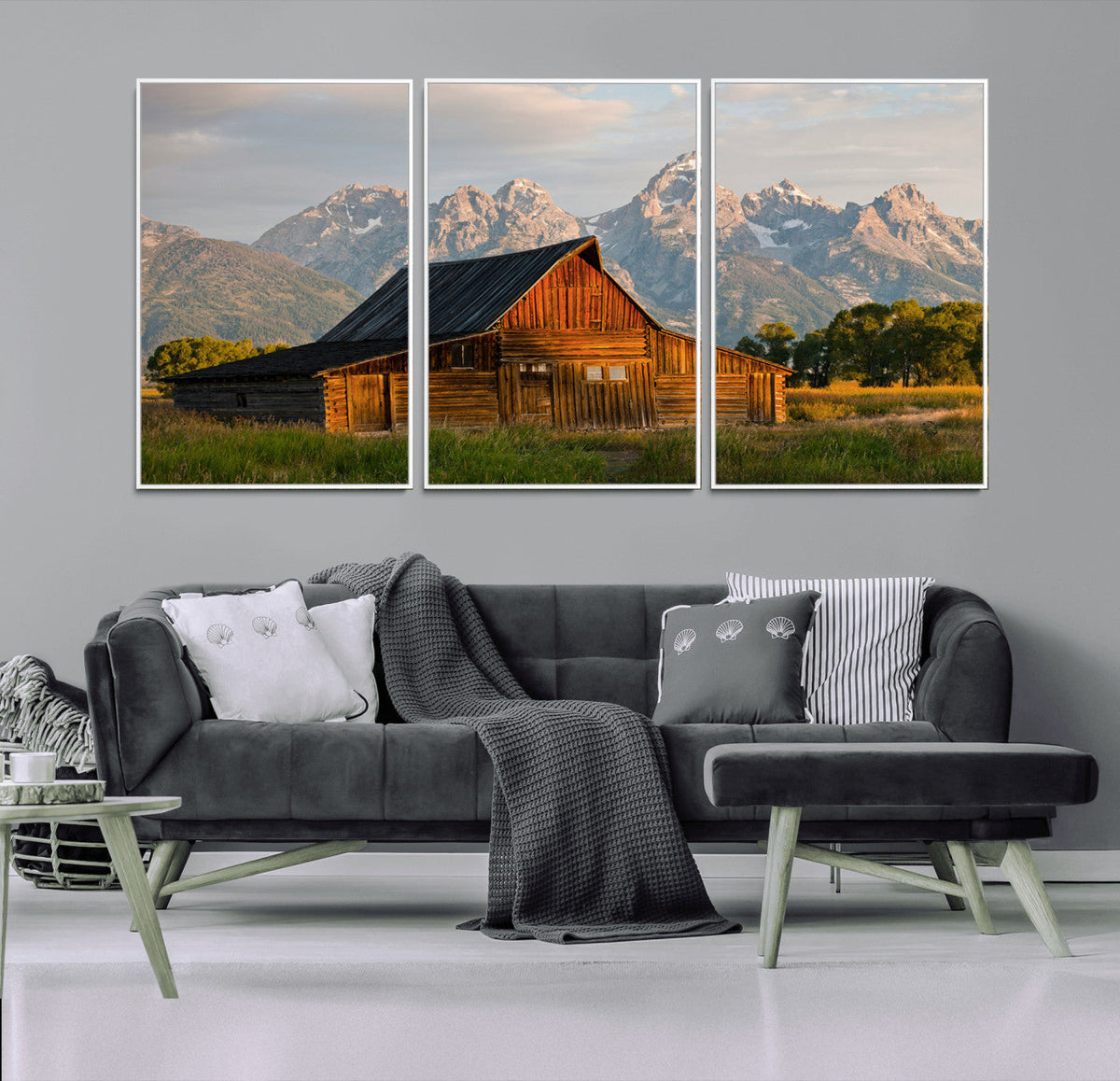 Rustic Barn Wall Art Canvas Print – Framed Grand Teton Park