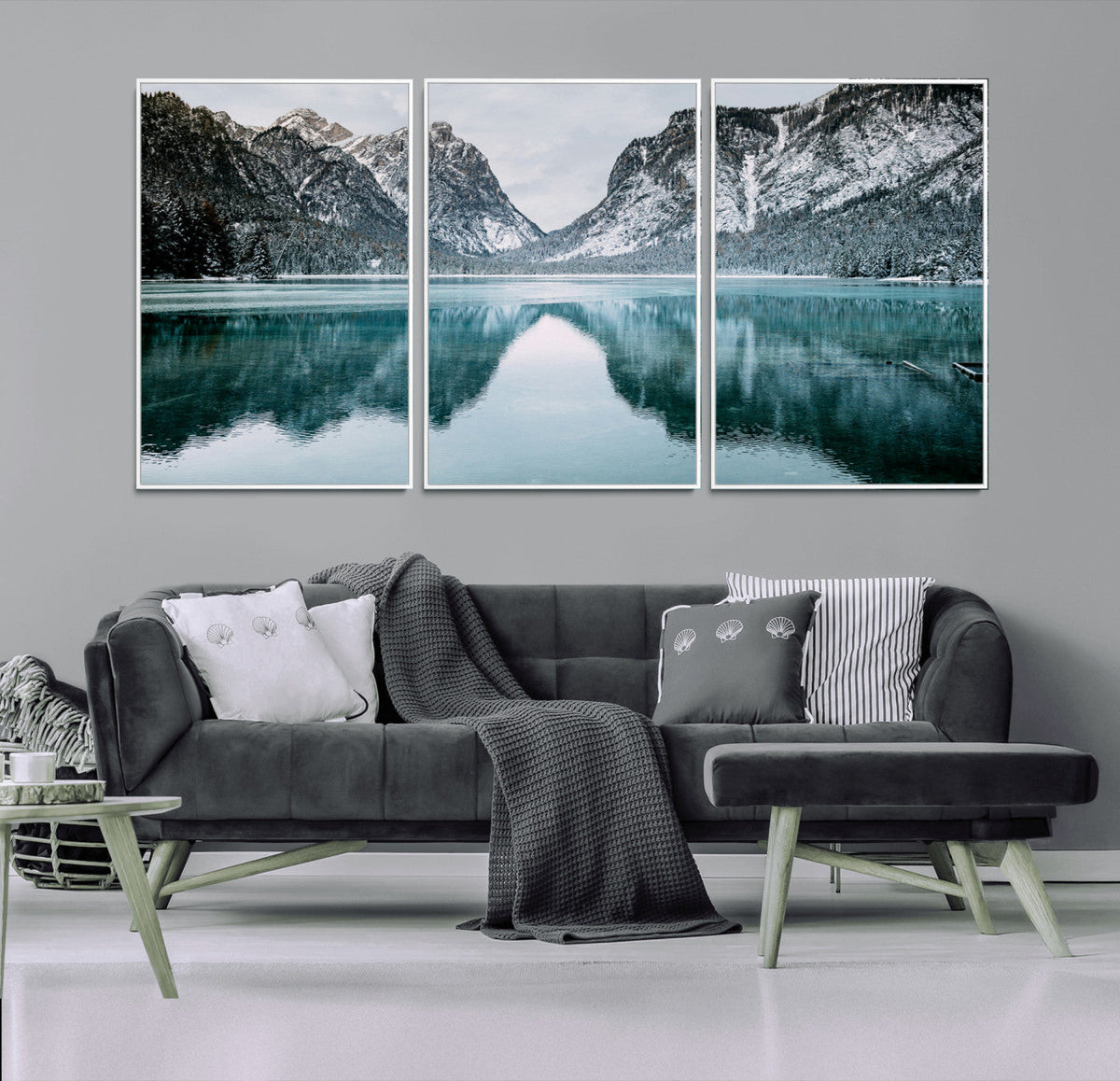 Mountain Lake Wall Art Canvas Print – Framed Toblacher See