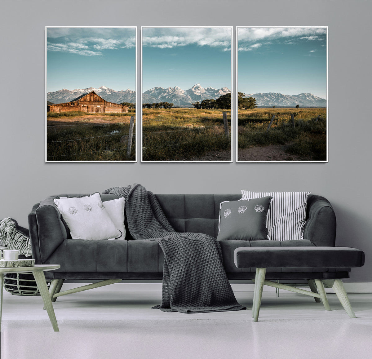 Rustic Farmhouse Wall Art Canvas Print – Teton Range Mormon