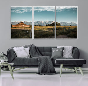 Rustic Farmhouse Wall Art Canvas Print – Teton Range Mormon