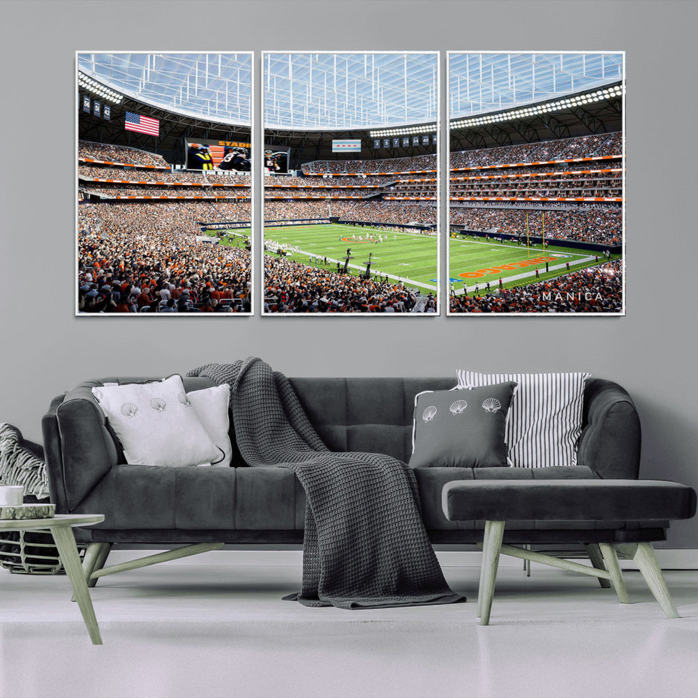 Chicago Bears Soldiers Field Wall Art Canvas Print – Framed