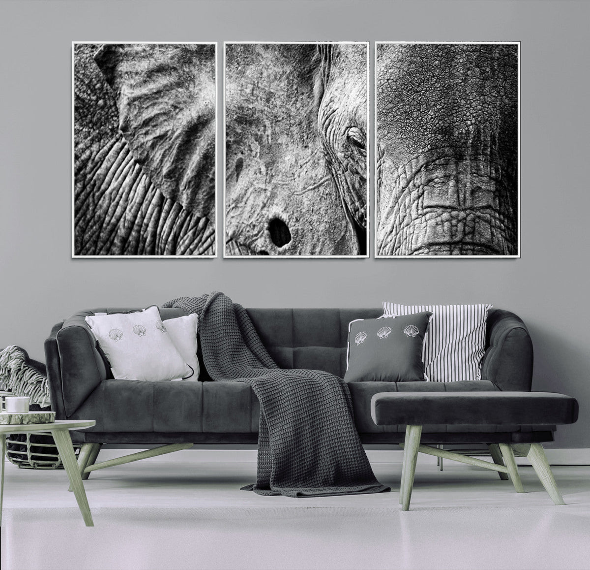 Wild Old Elephant Wall Art Canvas Print