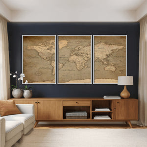 World Map Canvas Print – Framed Travel Map Wall Art for