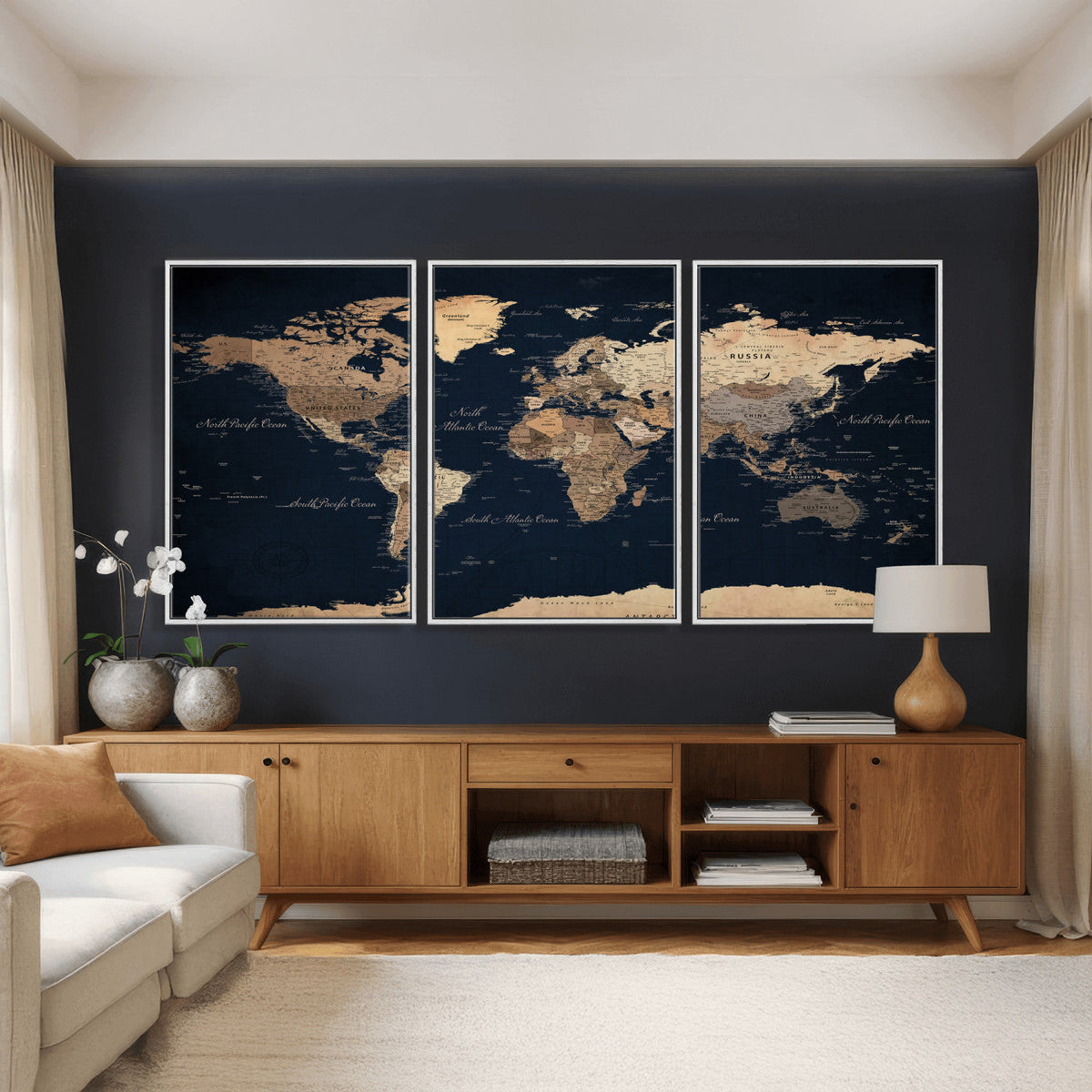 World Map Canvas Print – Detailed Map of the World Wall Art