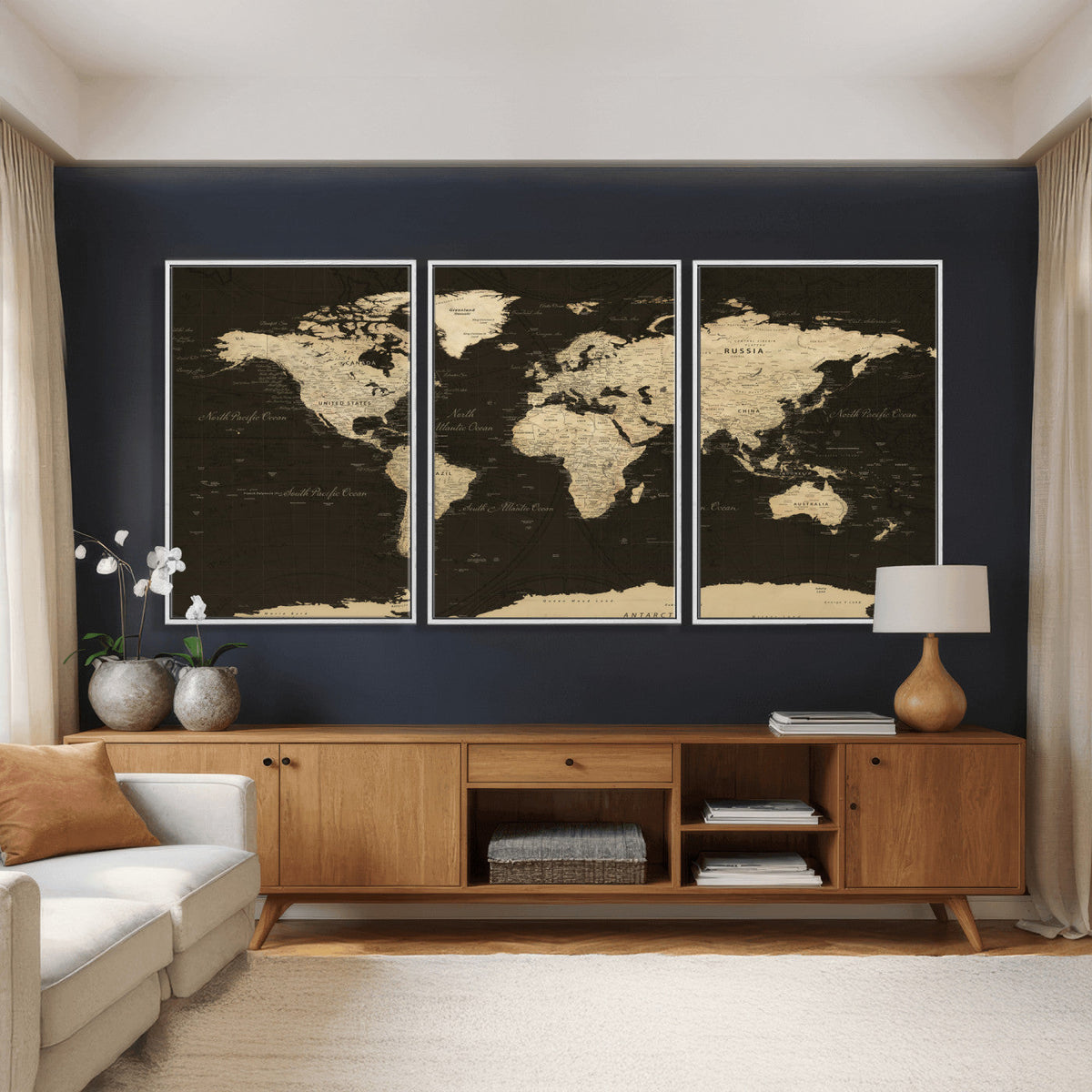 World Map Canvas Print – Framed World Map Wall Art for