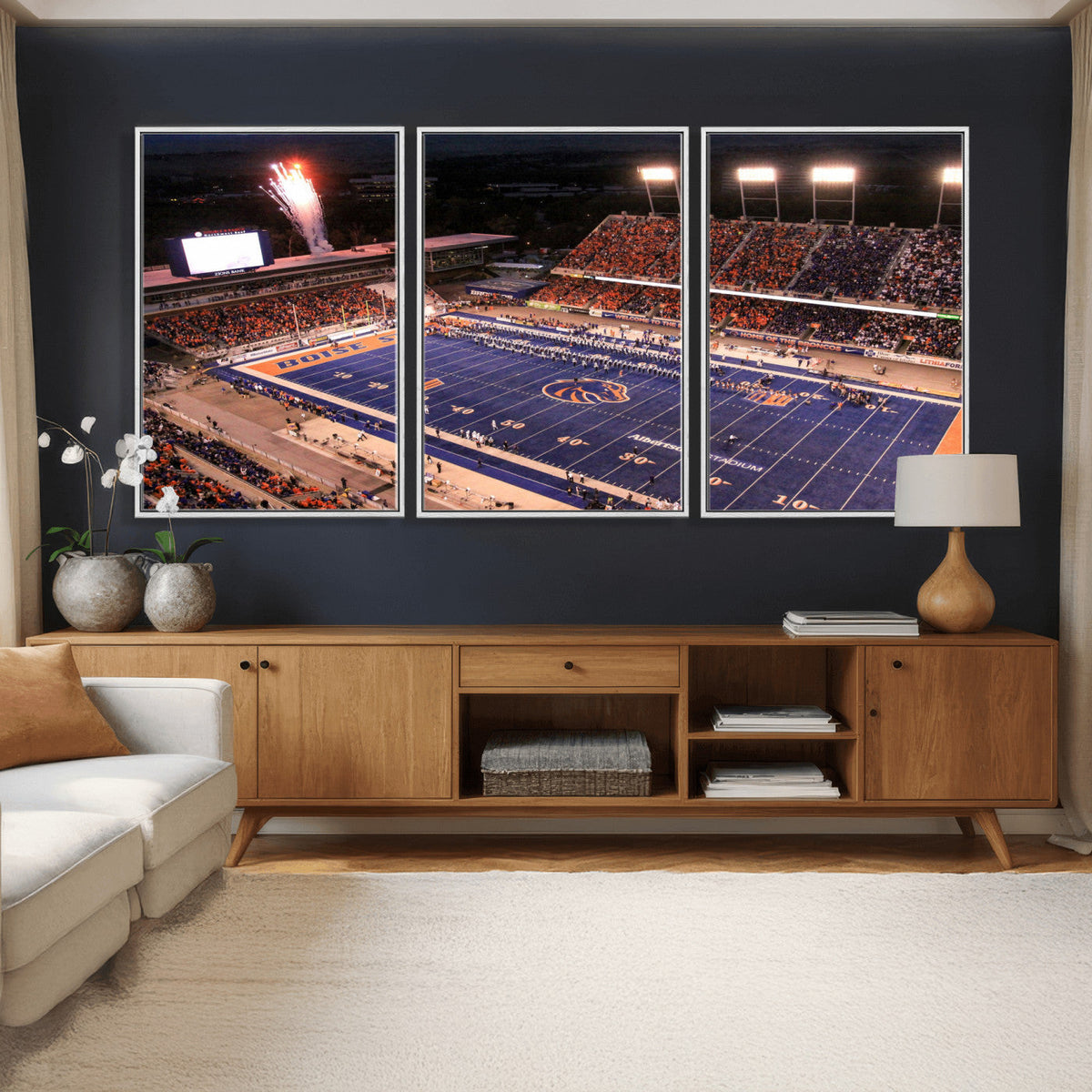 Boise State Stadium Large Wall Art Canvas Print for Living
