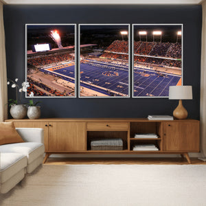 Boise State Stadium Large Wall Art Canvas Print for Living
