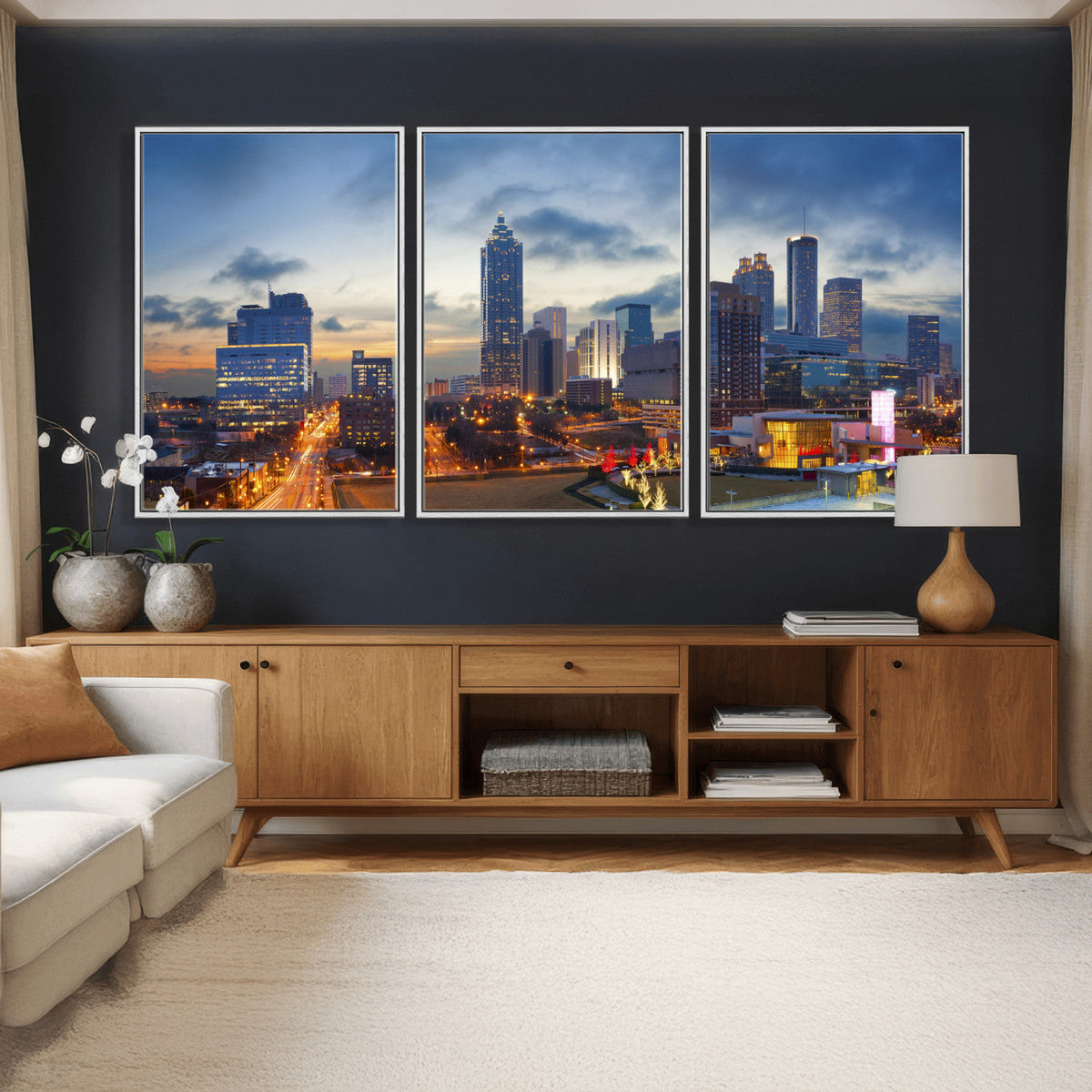Atlanta Skyline Wall Art Canvas Print, Atlanta Downtown