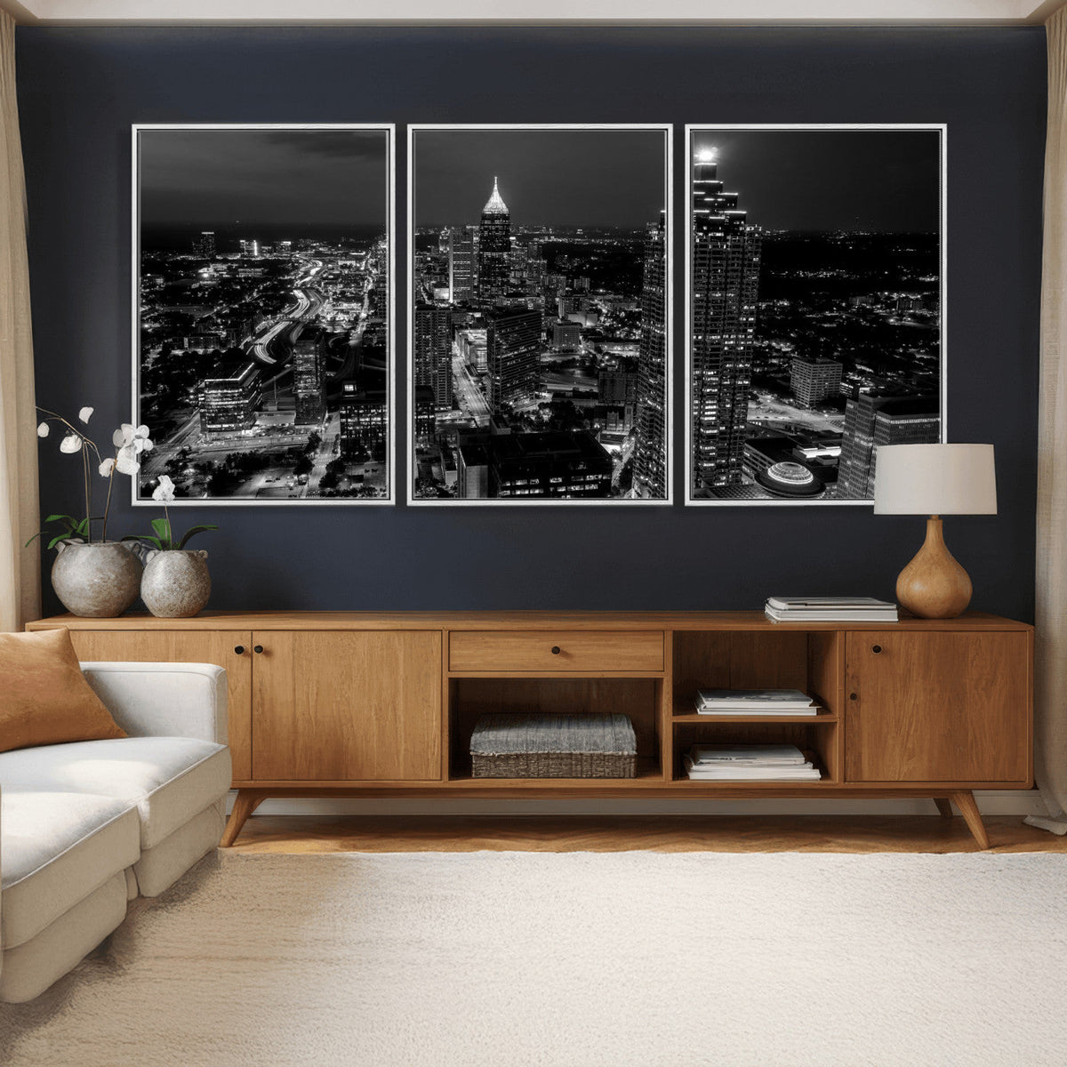 Atlanta Skyline Wall Art Canvas Print, Atlanta Downtown