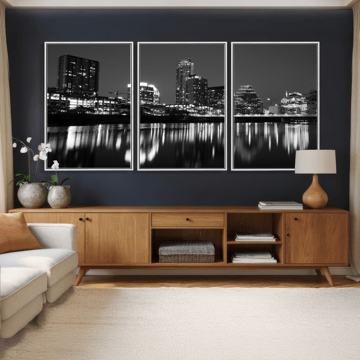 Austin Skyline Wall Art Canvas Print, Austin Downtown Night
