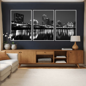 Austin Skyline Wall Art Canvas Print, Austin Downtown Night