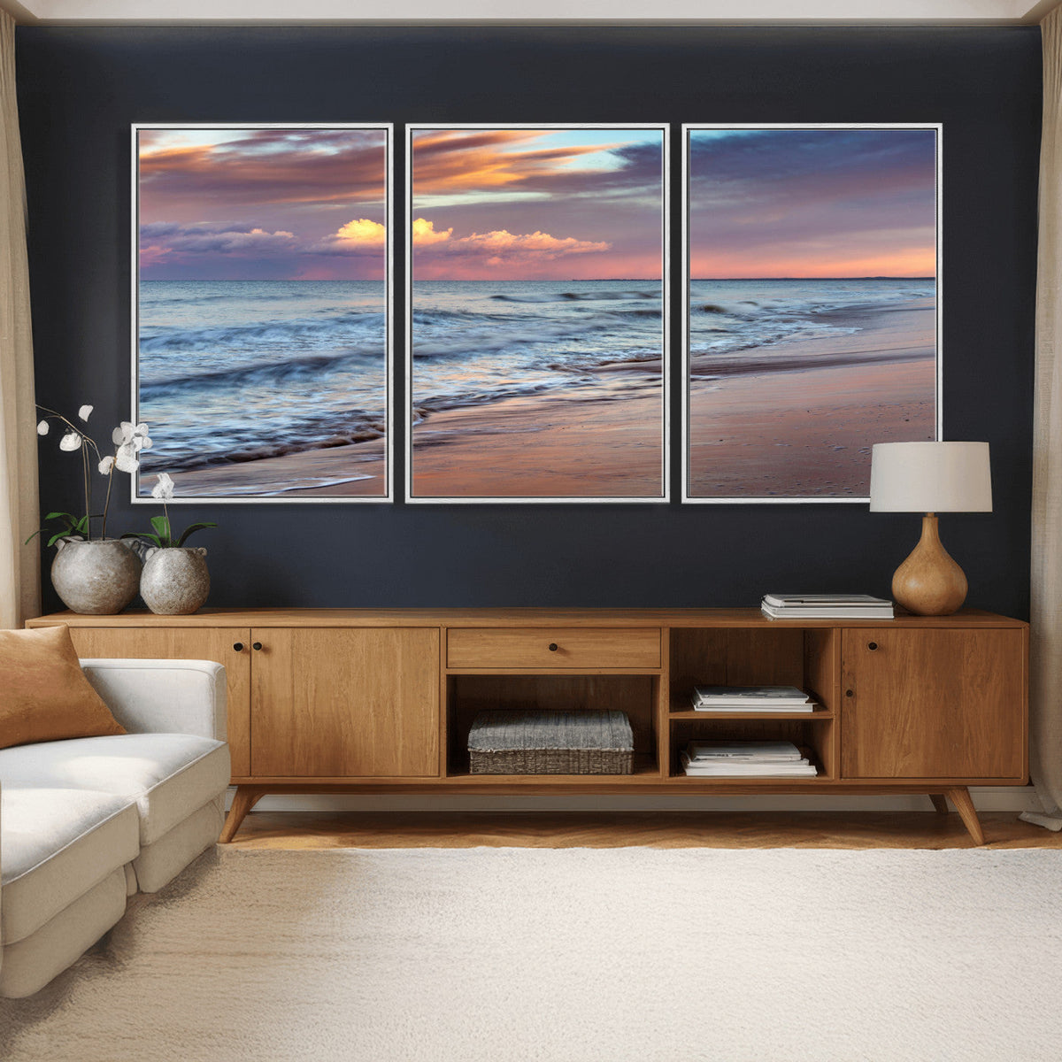 Ocean Sunset Wall Art Canvas Print – Coastal Beach
